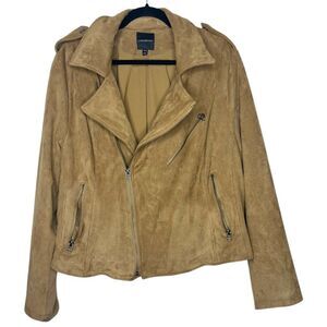 Lane Bryant Faux Suede Moto Jacket Tan Size 18/20